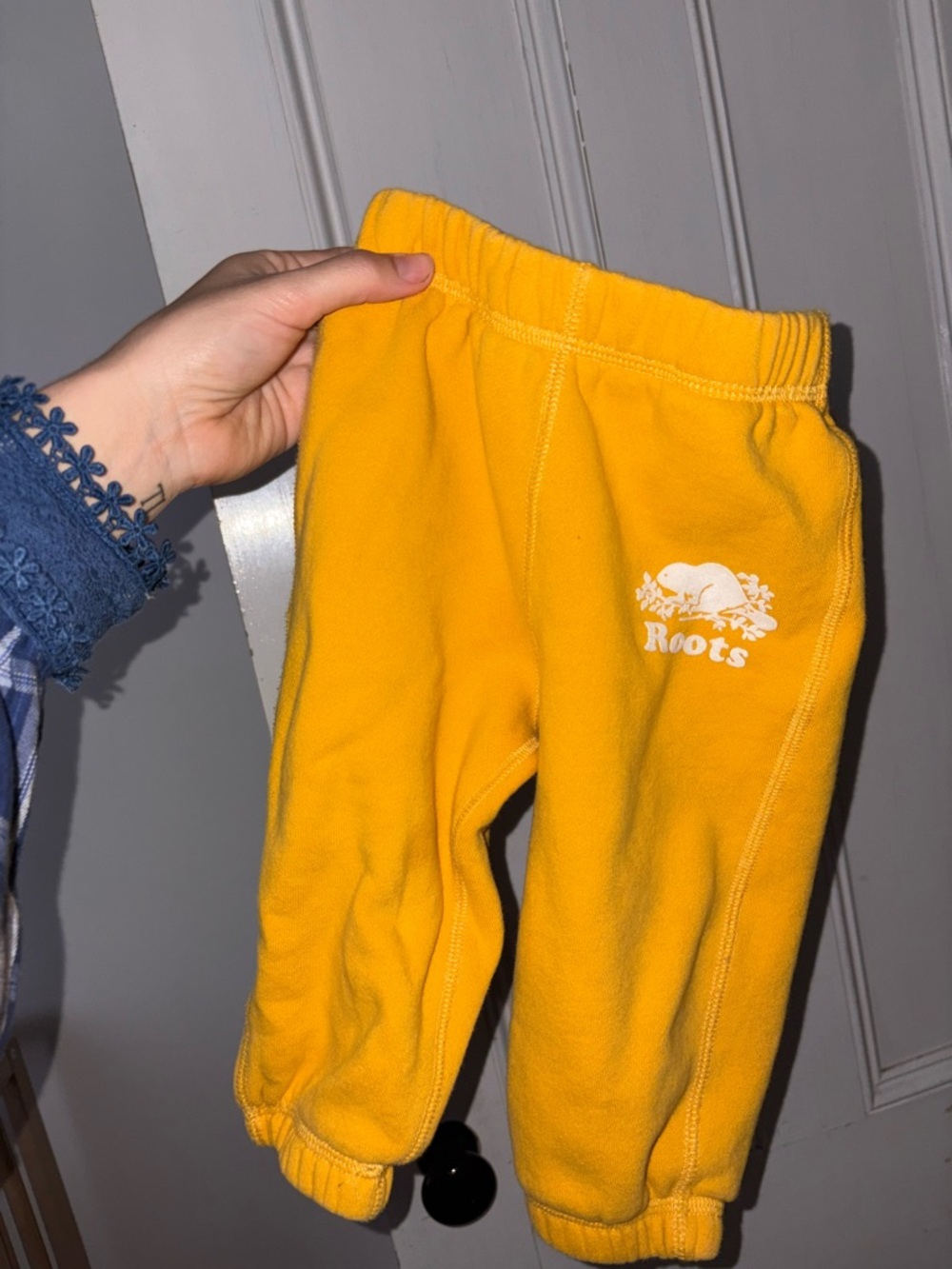 Roots Bright Yellow Fleece Kids Sweatpants